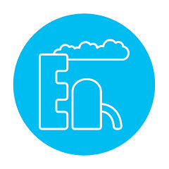 Image showing Refinery plant line icon.