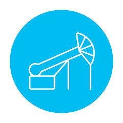 Image showing Pump jack oil crane line icon.