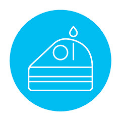 Image showing Slice of cake with candle line icon.