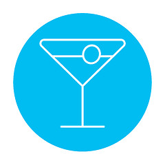 Image showing Cocktail glass line icon.