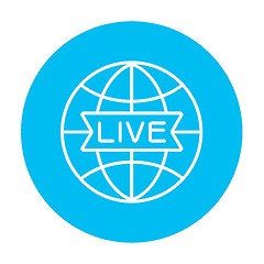 Image showing Globe with live sign line icon.