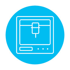 Image showing Tree D printing line icon.