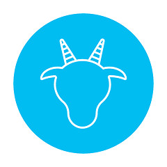 Image showing Cow head line icon.