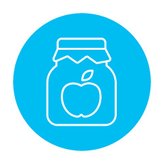 Image showing Apple jam jar line icon.