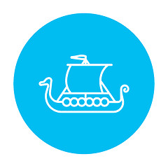 Image showing Old ship line icon.