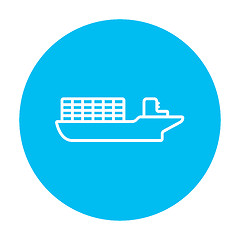 Image showing Cargo container ship line icon.