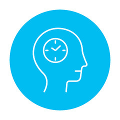 Image showing Human head with clock line icon.