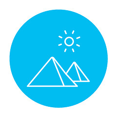 Image showing Egyptian pyramids line icon.