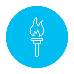 Image showing Burning olympic torch line icon.