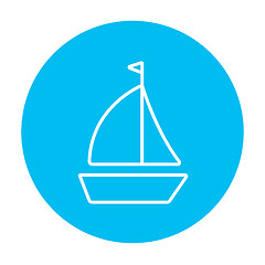 Image showing Sailboat line icon.