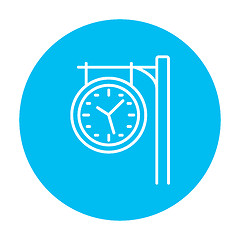 Image showing Train station clock line icon.