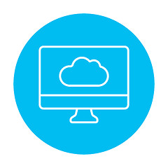 Image showing Cloud computing line icon.