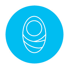 Image showing Infant wrapped in swaddling clothes line icon.