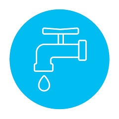 Image showing Faucet with water drop line icon.