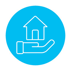 Image showing House insurance line icon.