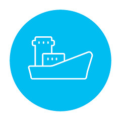 Image showing Cargo container ship line icon.