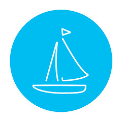 Image showing Sailboat line icon.