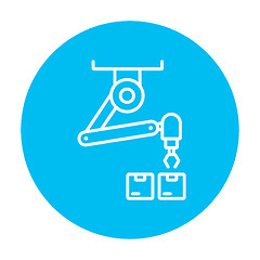 Image showing Robotic packaging line icon.