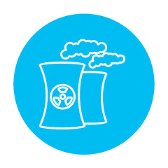 Image showing Nuclear power plant line icon.