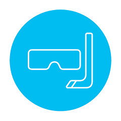 Image showing Mask and snorkel line icon.