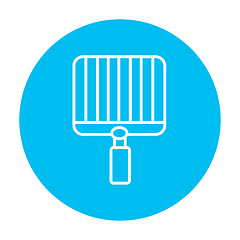 Image showing Empty barbecue grill grate line icon.