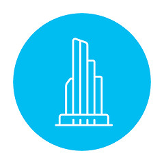 Image showing Skyscraper office building line icon.