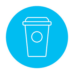 Image showing Disposable cup line icon.