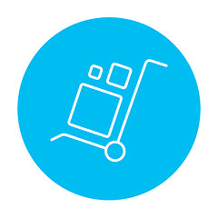 Image showing Shopping handling trolley line icon.