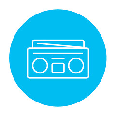 Image showing Radio cassette player line icon.