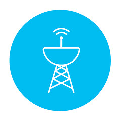 Image showing Radar satellite dish line icon.