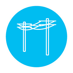 Image showing High voltage power lines line icon.