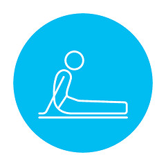 Image showing Man practicing yoga line icon.