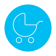 Image showing Baby stroller line icon.