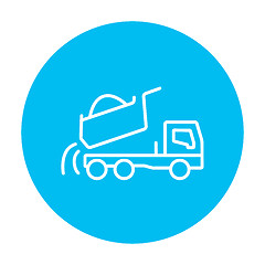 Image showing Dump truck line icon.