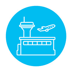 Image showing Plane taking off line icon.