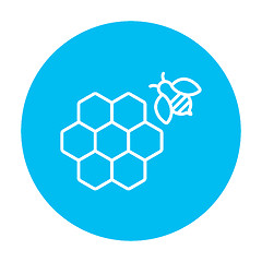 Image showing Honeycomb and bee line icon.