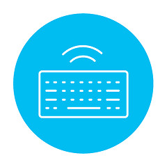 Image showing Wireless keyboard line icon.