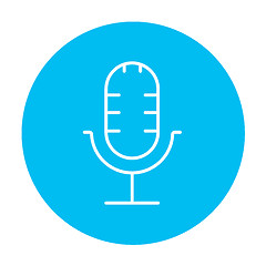 Image showing Retro microphone line icon.