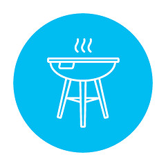 Image showing Kettle barbecue grill line icon.