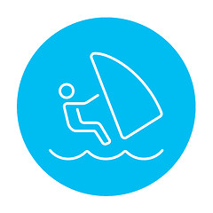 Image showing Wind surfing line icon.