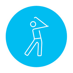 Image showing Golfer line icon.
