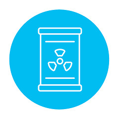 Image showing Barrel with ionizing radiation sign line icon.