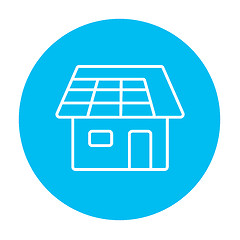 Image showing House with solar panel line icon.