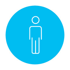 Image showing Businessman standing line icon.