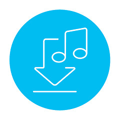 Image showing Download music line icon.