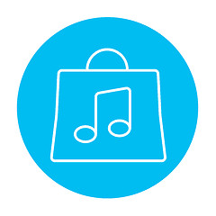 Image showing Bag with music note line icon.