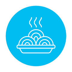 Image showing Hot meal in plate line icon.