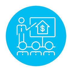 Image showing Real estate training line icon.