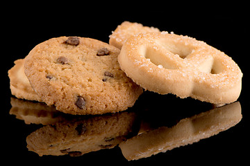 Image showing Butter cookies on black