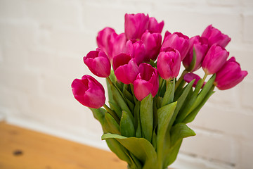 Image showing beautiful pink tulips in a vase